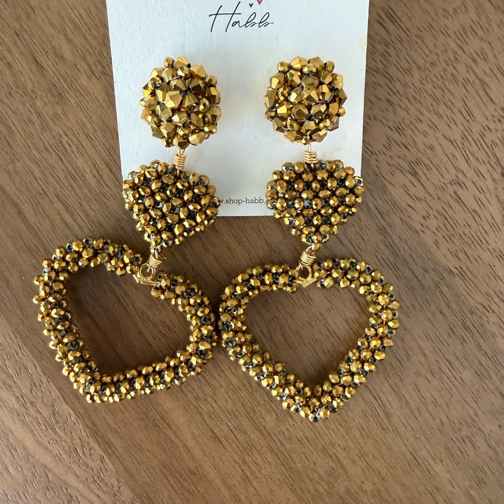 Divana Jewels Gold Heart Drop Earrings
